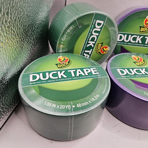 Duck Tape Colored Duct Tape Purple Green Checkerboard Leopard 1.88" by 10 And 20 - Picture 7 of 7